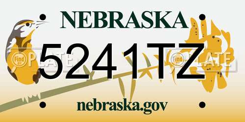 5241TZ Nebraska License Plate
