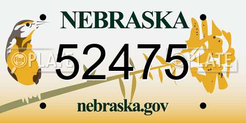 52475 Nebraska License Plate