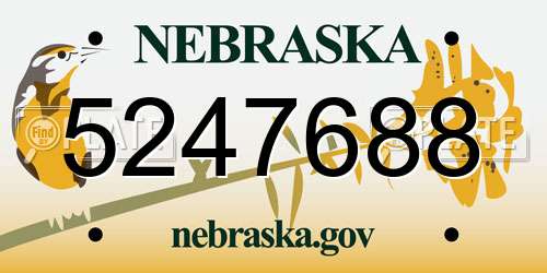 5247688 Nebraska License Plate