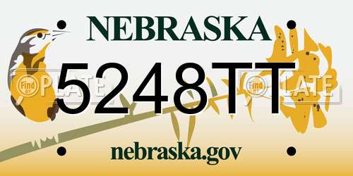 5248TT Nebraska License Plate