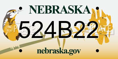 524B22 Nebraska License Plate
