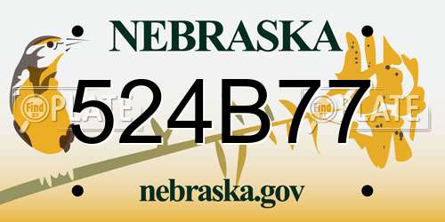 524B77 Nebraska License Plate