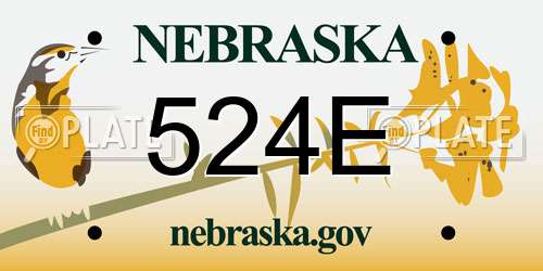 524E Nebraska License Plate