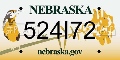 524I72 Nebraska License Plate