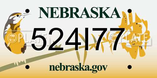 524I77 Nebraska License Plate