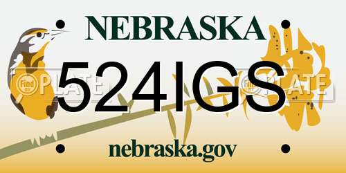 524IGS Nebraska License Plate
