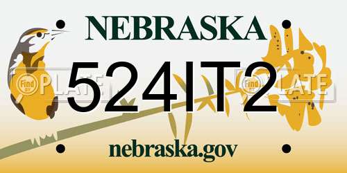 524IT2 Nebraska License Plate