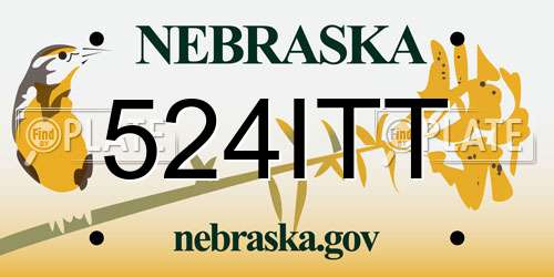 524ITT Nebraska License Plate