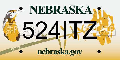 524ITZ Nebraska License Plate