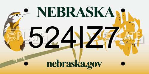 524IZ7 Nebraska License Plate