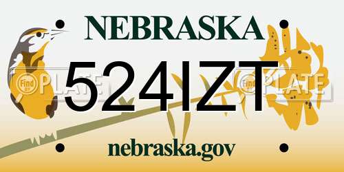 524IZT Nebraska License Plate