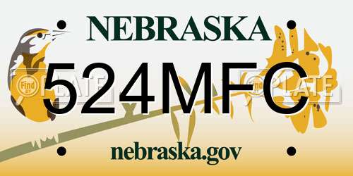 524MFC Nebraska License Plate