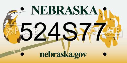 524S77 Nebraska License Plate