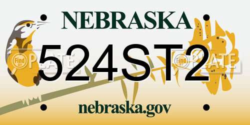 524ST2 Nebraska License Plate