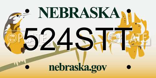 524STT Nebraska License Plate