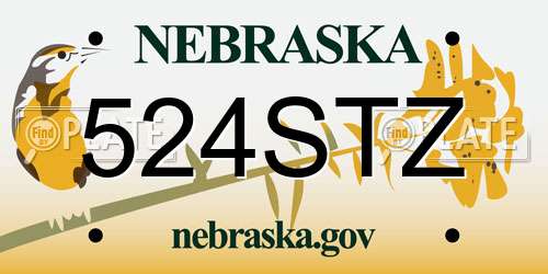 524STZ Nebraska License Plate