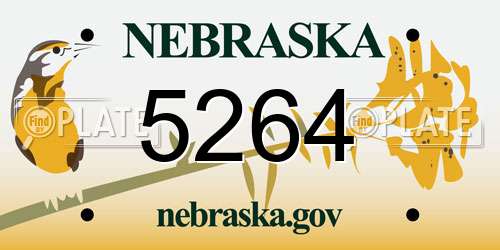 5264 Nebraska License Plate