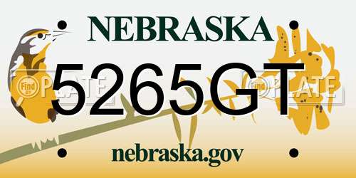 5265GT Nebraska License Plate