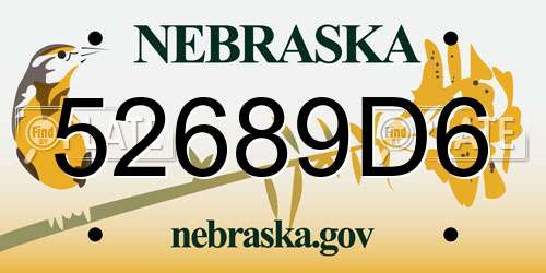 52689D6 Nebraska License Plate