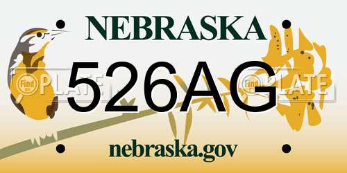 526AG Nebraska License Plate