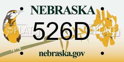526D Nebraska License Plate