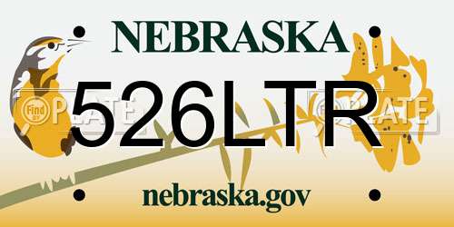 526LTR Nebraska License Plate