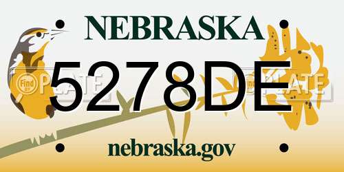 5278DE Nebraska License Plate