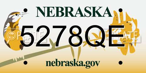 5278QE Nebraska License Plate