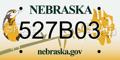 527B03 Nebraska License Plate