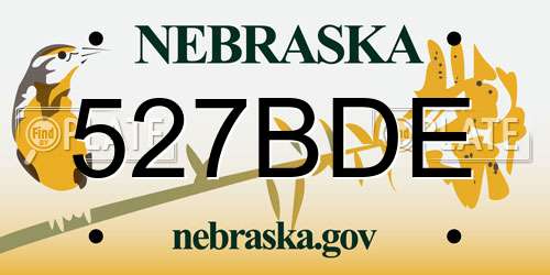 527BDE Nebraska License Plate