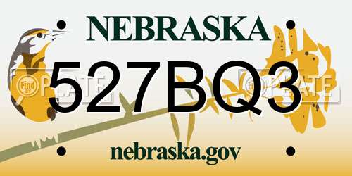 527BQ3 Nebraska License Plate
