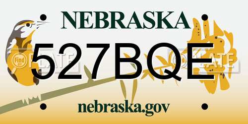 527BQE Nebraska License Plate
