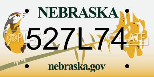527L74 Nebraska License Plate