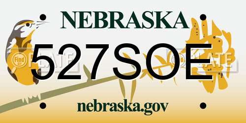 527SOE Nebraska License Plate
