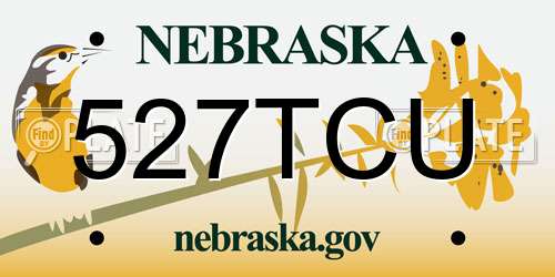 527TCU Nebraska License Plate