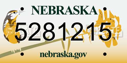 5281215 Nebraska License Plate