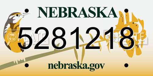 5281218 Nebraska License Plate