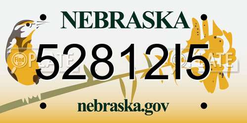 52812I5 Nebraska License Plate
