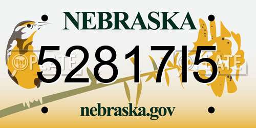 52817I5 Nebraska License Plate