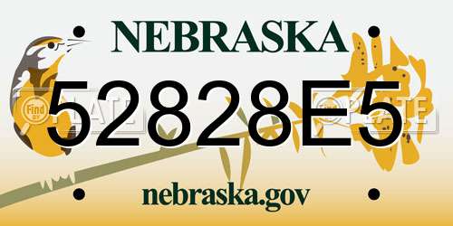 52828E5 Nebraska License Plate
