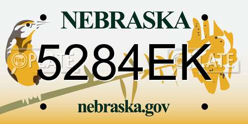 5284EK Nebraska License Plate