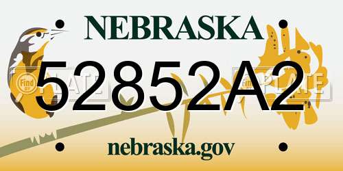 52852A2 Nebraska License Plate