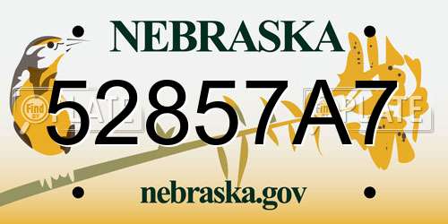 52857A7 Nebraska License Plate