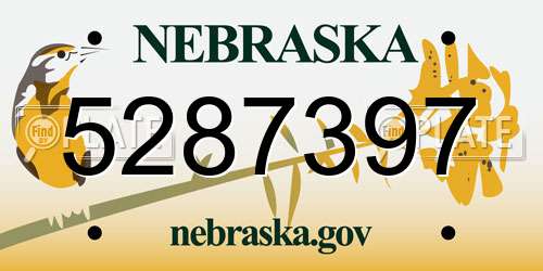 5287397 Nebraska License Plate
