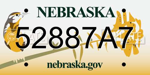 52887A7 Nebraska License Plate