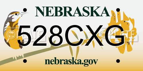 528CXG Nebraska License Plate