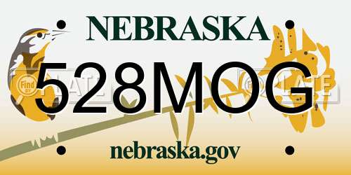 528MOG Nebraska License Plate