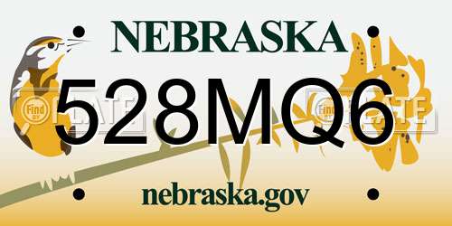 528MQ6 Nebraska License Plate