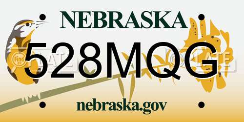 528MQG Nebraska License Plate