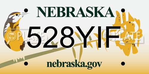 528YIF Nebraska License Plate